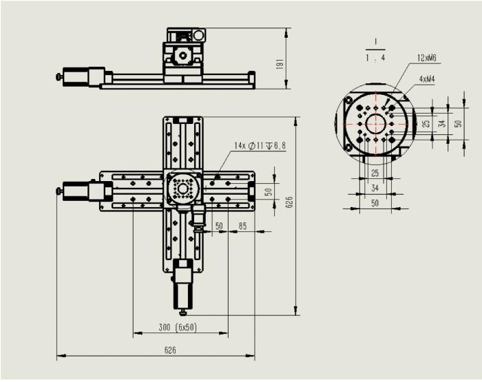 Motorized XY Table with Rotary Axis